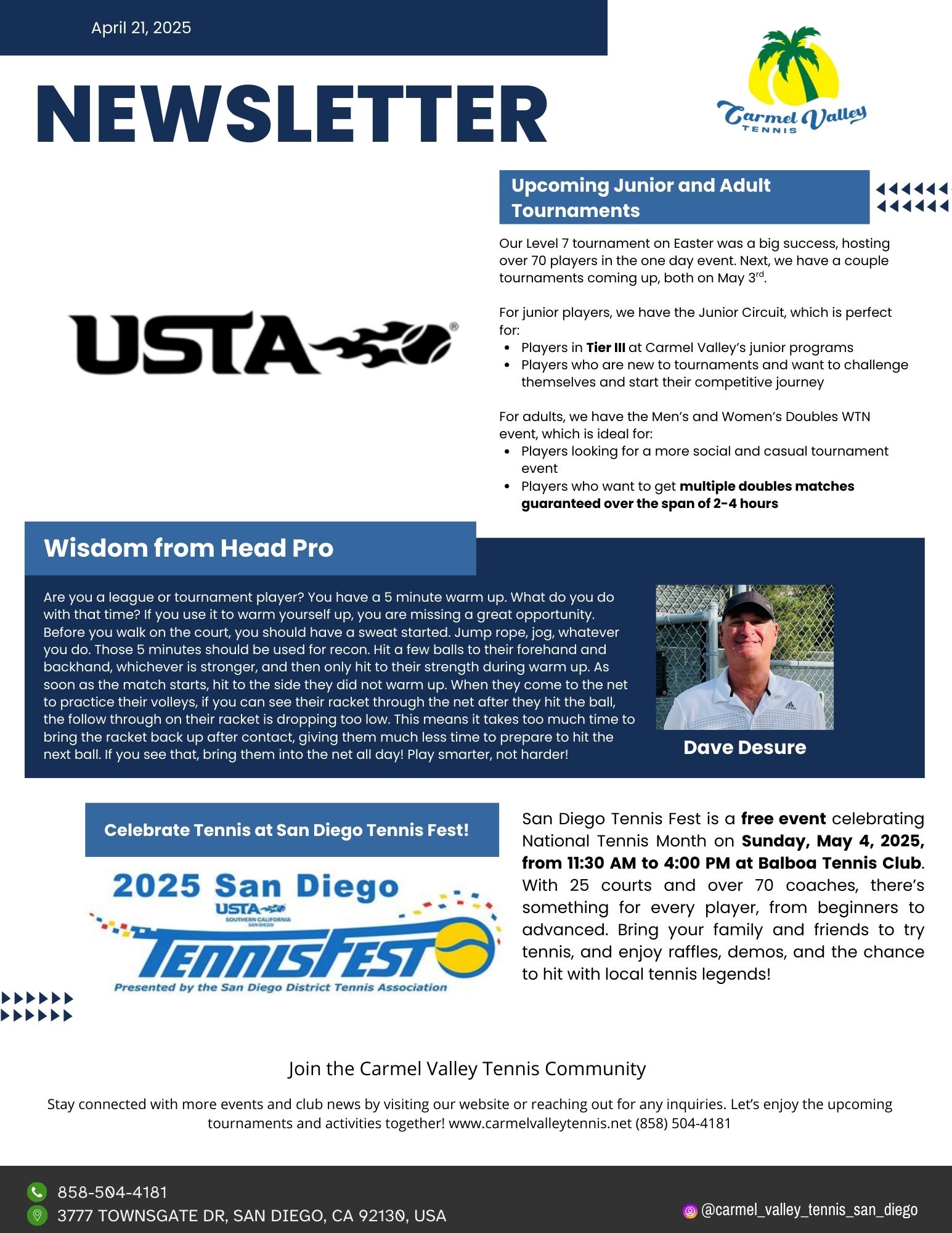 Newsletter - April 21, 2025